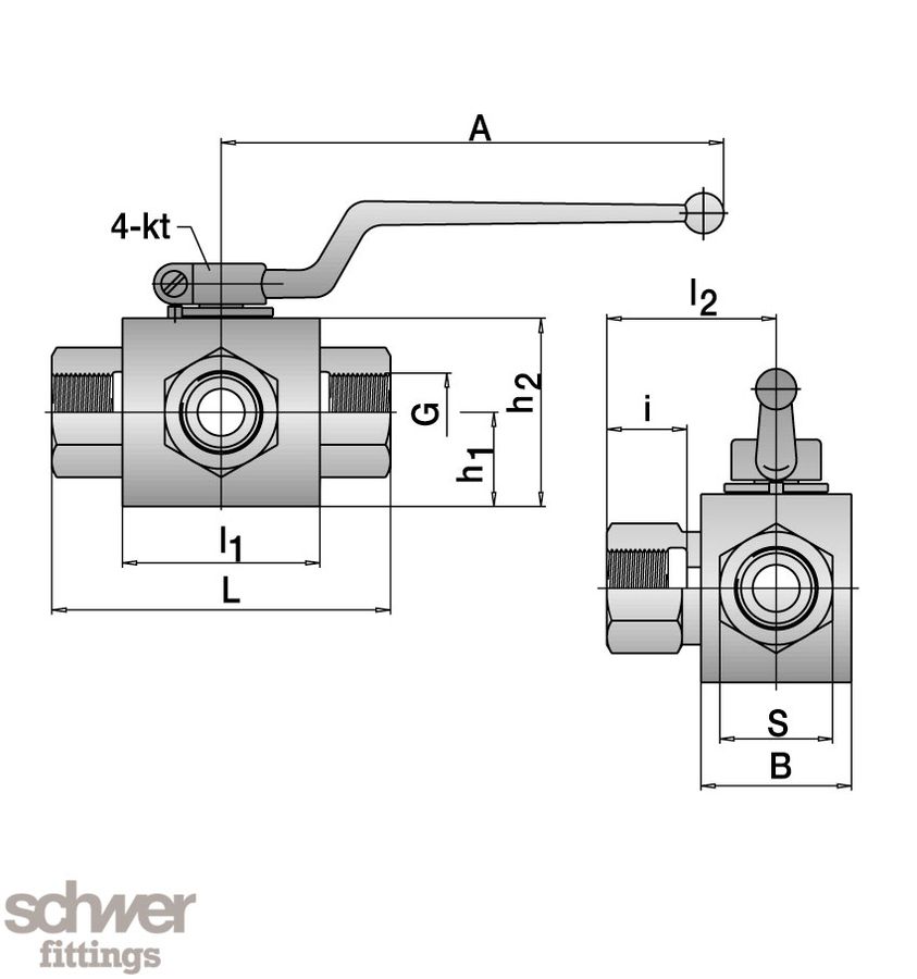 Three Way Female Ball Valve