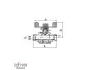 Two Piece Ball Valve with Compression Ends and Butterfly