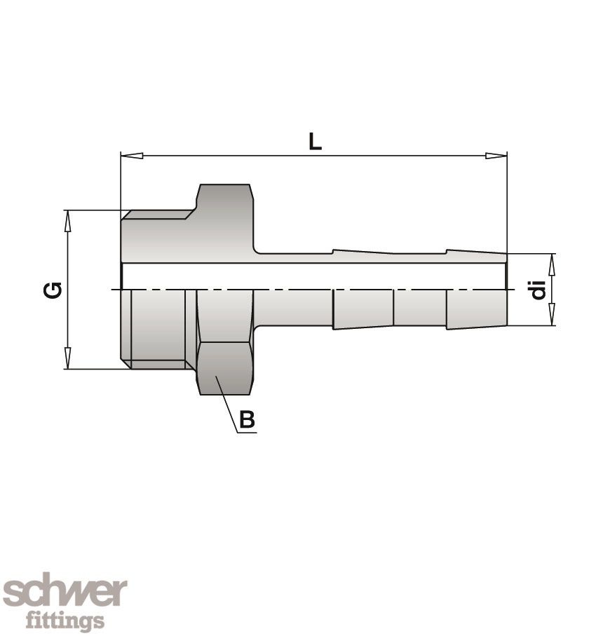 Male Stud Hose Stem