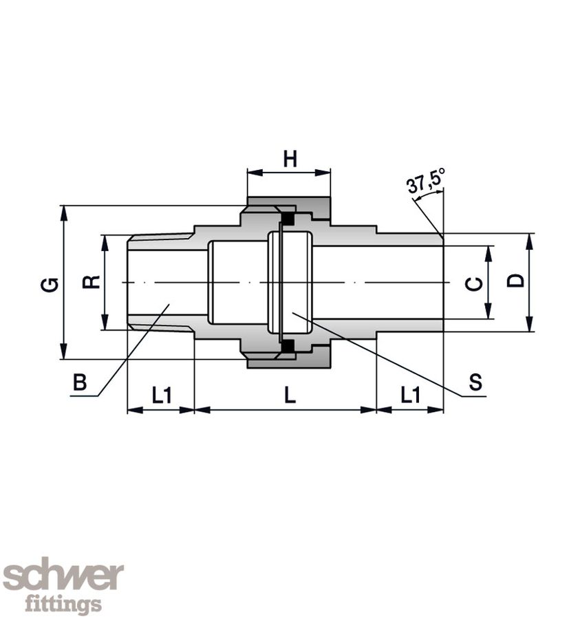Union, outside thread - welding end