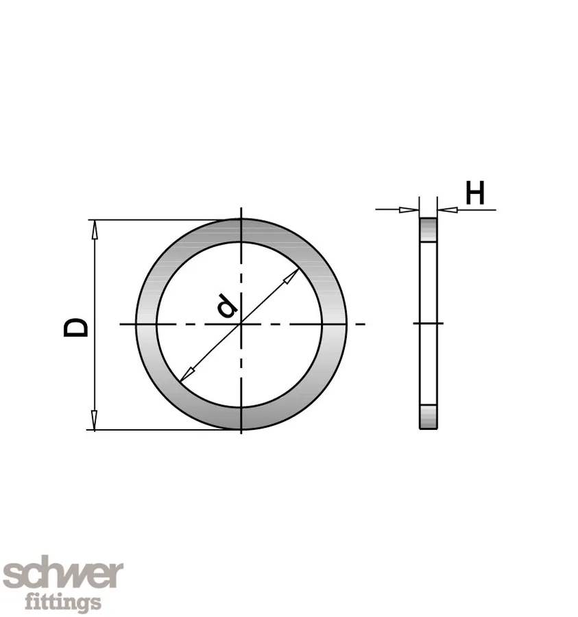 Metal Inside Ring Copper for Manometer with Outside ISO-Threads
